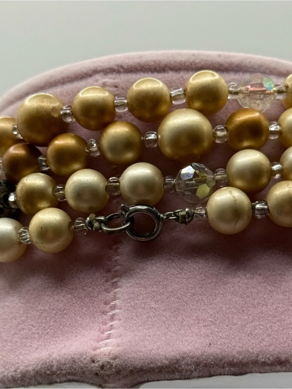 Set of two Gold-Tone faux Pearl Necklace